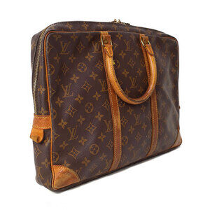 Louis Vuitton Briefcase Porte Document Leather Brown Voyage Monogram